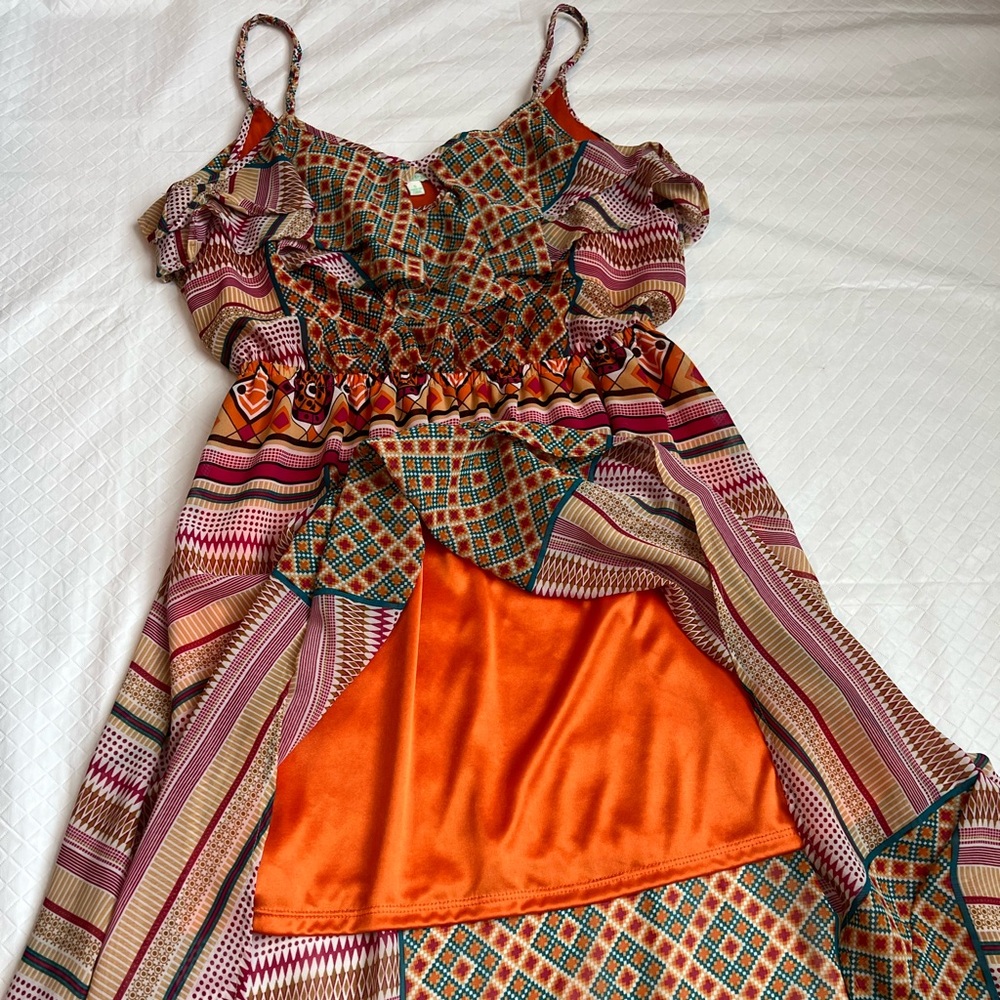 Multicolor Tribal Print Hi Low Dress - Picture 9 of 10